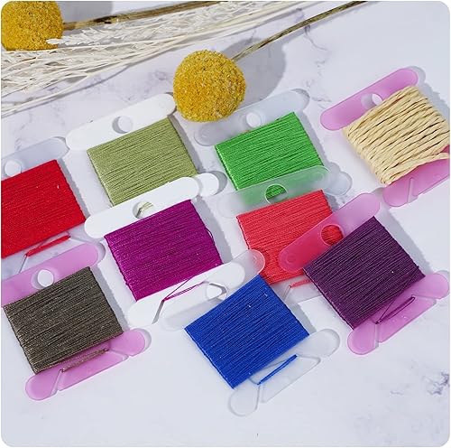 Miniatura 8 de 80 Pcs Thread Organizer, Embroidery Floss Storage,Embroidery Thread Organizer Plastic Embroidery Thread Cards Stitch Thread Plastic bobbins (4