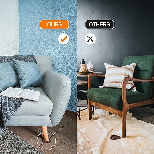 Miniatura 9 de Tofficu 10 piezas redondas para muebles con ruedas para muebles, posavasos antideslizantes para muebles, protectores de suelo para cama, sofá,