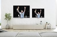 Vista 52 de SpiritualHands Póster de Lionel Messi, lienzo artístico de pared de Messi Argentina, carteles de fútbol de Leo Messi para dormitorio de niños