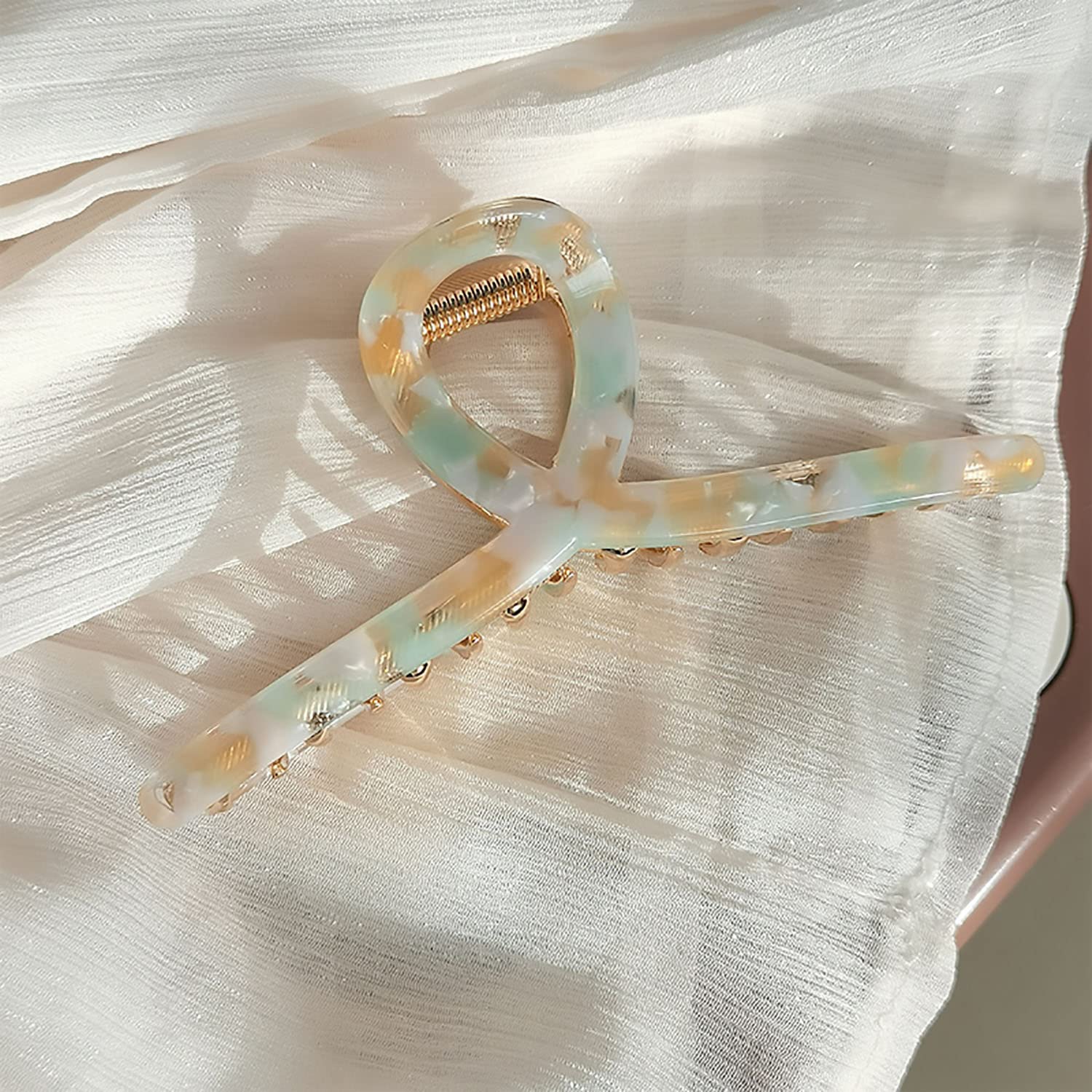 1Pack Large Metal Acetate Hair Claw Clips for Thick Thin Hair Non Slip Big Fashion Hair Clamp for Women Girls Hair Styling Accessories as Gift for