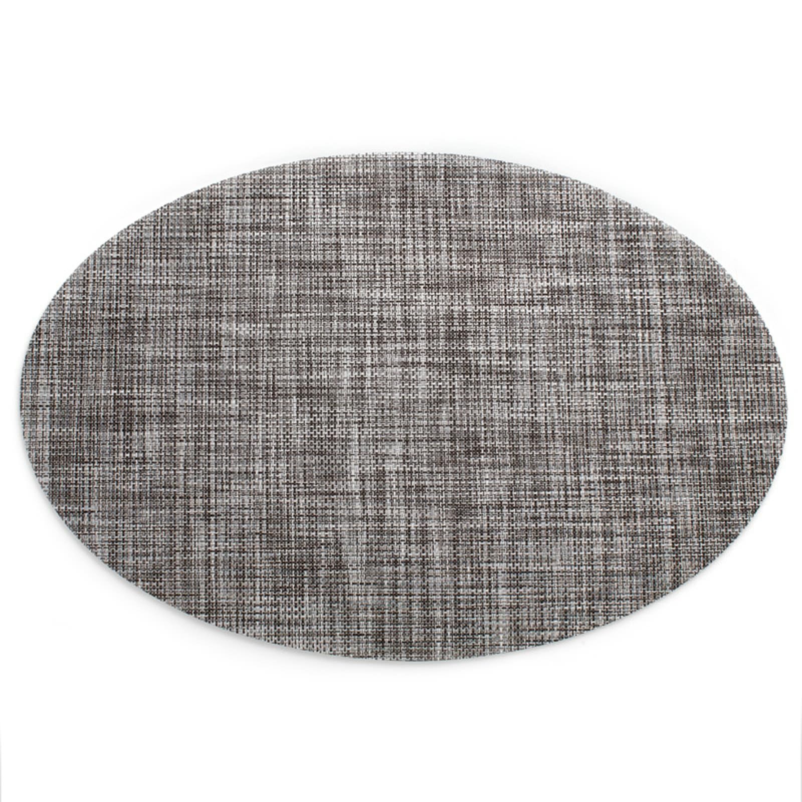KnSam Juego de 6 manteles individuales navideños, ovalados, 70 % vinilo, 30 % poliéster, lavable, ovalado, monocolor, resistente al calor, color gris moderno, para cocina y hogar, 45 x 30 cm