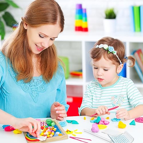 Miniatura 9 de Kit de pintura de pintura de arcilla para modelar ultralivianos en 3D, 2 tamaños de marcos de fotos, 24 colores, juguete educativo de arcilla con