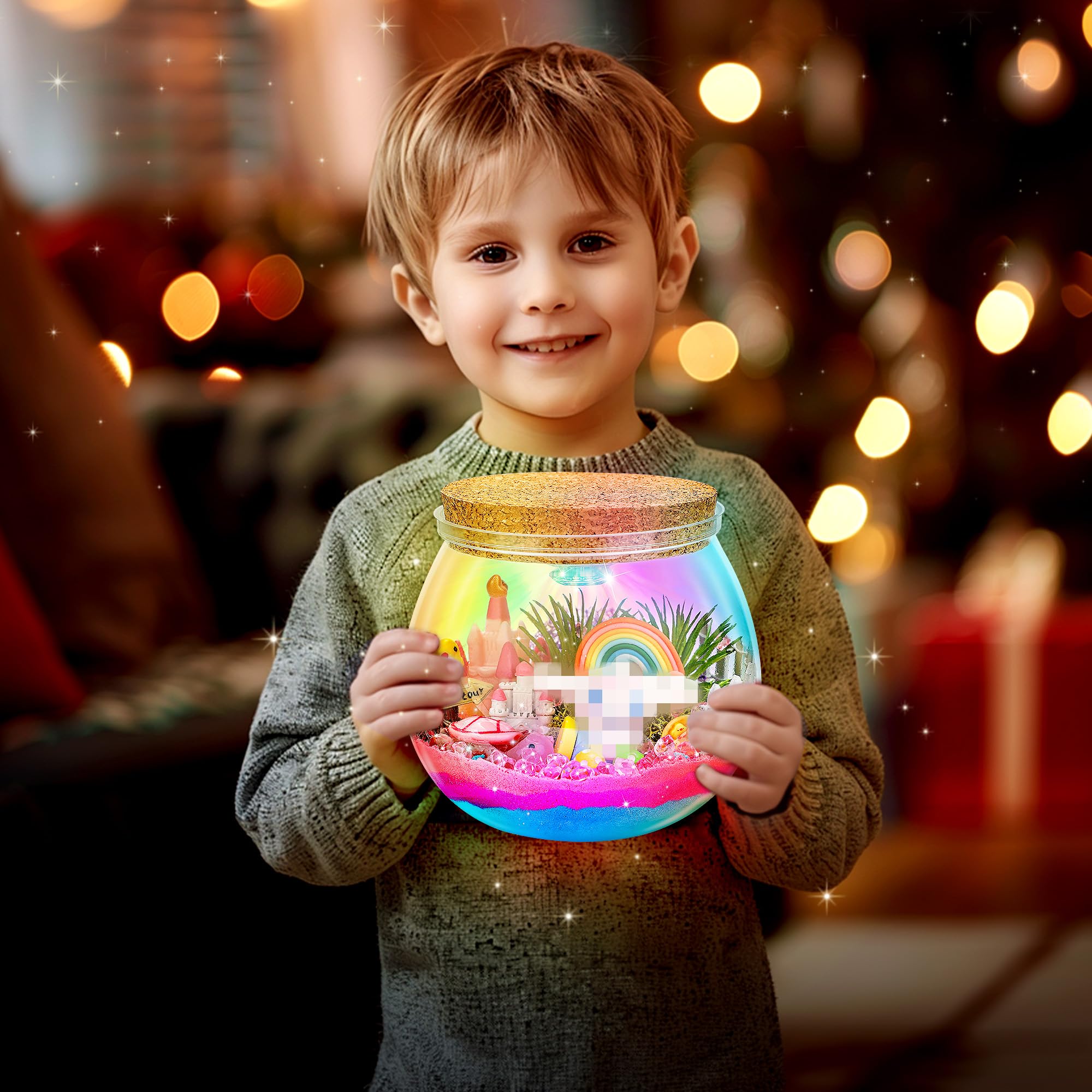 Cartoon Terrarium Kit for Kids DIY Cartoon Toys Craft Kits, Birthday Gifts for Girl Ages 4 5 6 7 8-12 Year Old Girl Gift Terrarium Jar