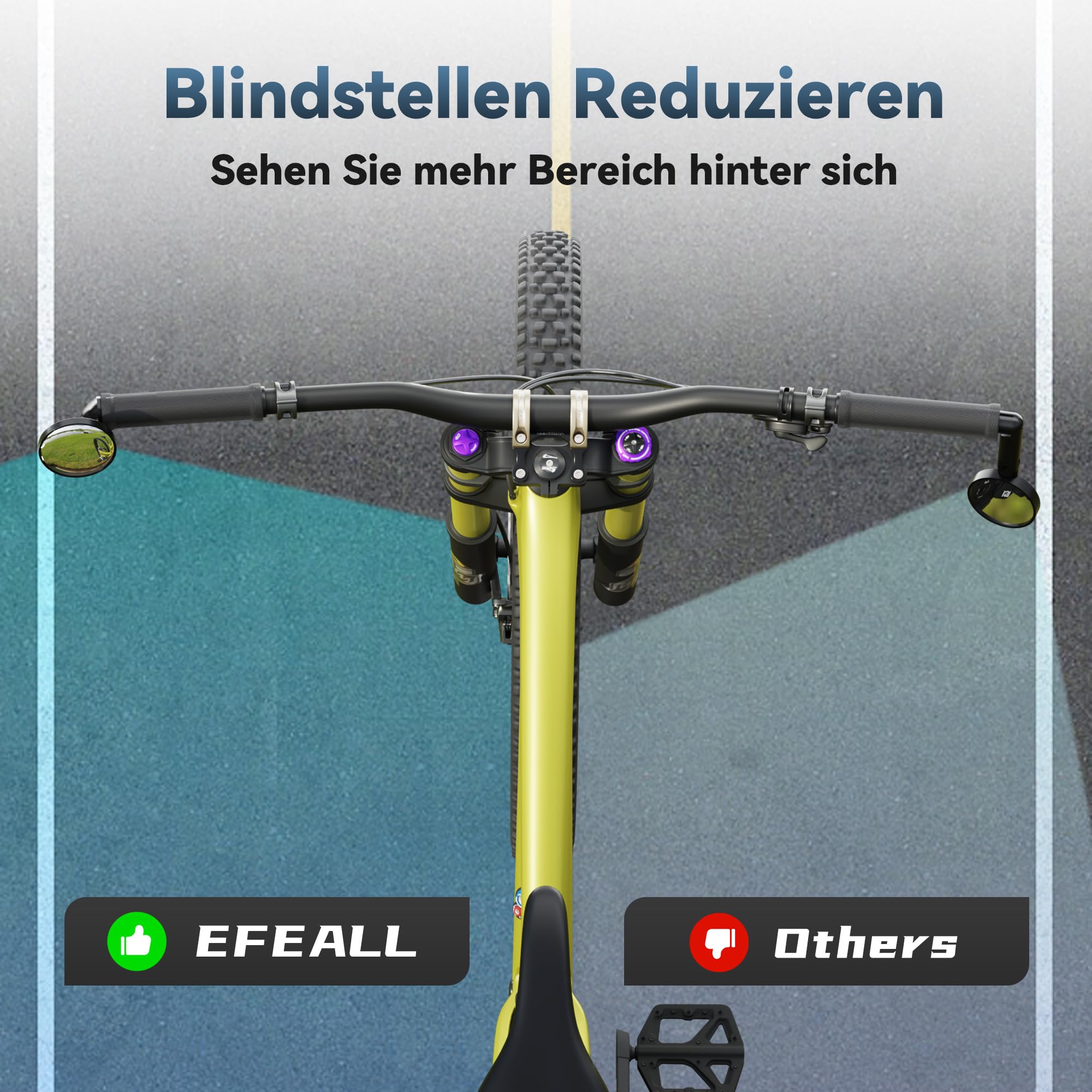 Fahrradspiegel für Lenker, 2 Stück Rückspiegel Fahrrad aus Aluminiumlegierung mit HD-Sicht, 360° Verstellbare & Langlebige Fahrradrückspiegel, für 17–21 mm Lenker von Fahrrad, E-Bike