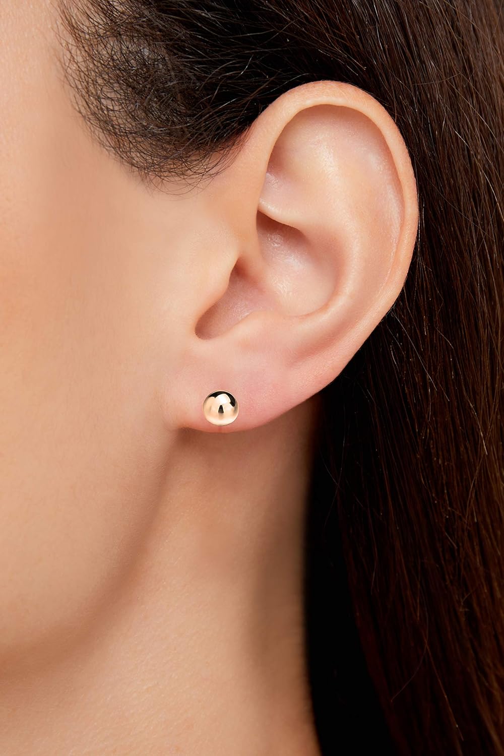 Savlano 3 Pair Tri-Color 925 Sterling Silver 18K Gold Plated Ball Stud Earrings For Women & Men