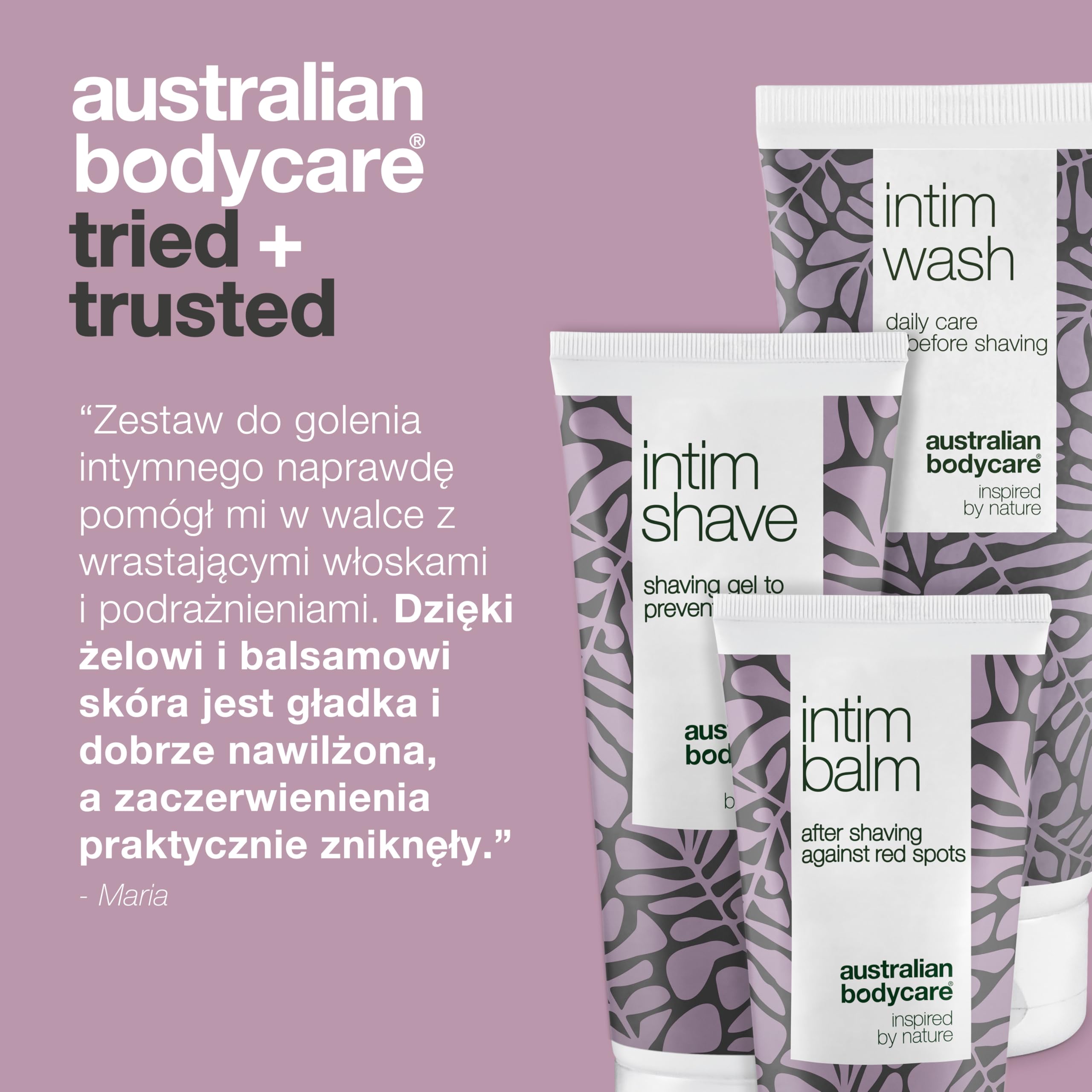 Australian Bodycare Intim Shaving - zestaw | Pozbądź się wyprysków i wrastających włosów po goleniu | Z 100% Olejkiem z Drzewa Herbacianego | Intim Wash 200ml, Intim Shave 100ml, Intim Balm 100ml