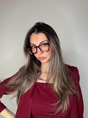 Miniatura 2 de VISOONE Versión mejorada Rectángulo Chic Preppy Look Gafas de bloqueo de luz azul para mujeres y hombres RIVER-LIGHTER