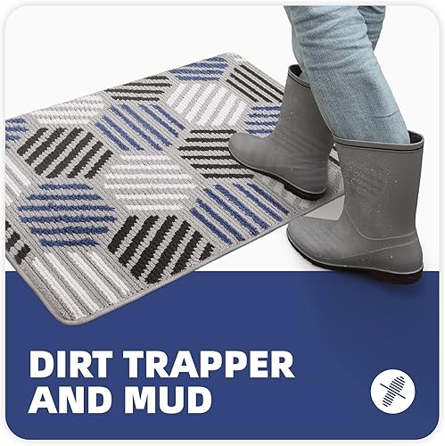 Miniatura 5 de Color G - Tapete para puerta interior, alfombras súper absorbentes para la entrada principal, antideslizante, lavable, resistente a la suciedad,