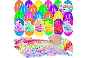 24 Pack Easter Eggs Filled with Bunny Stretchy Strings