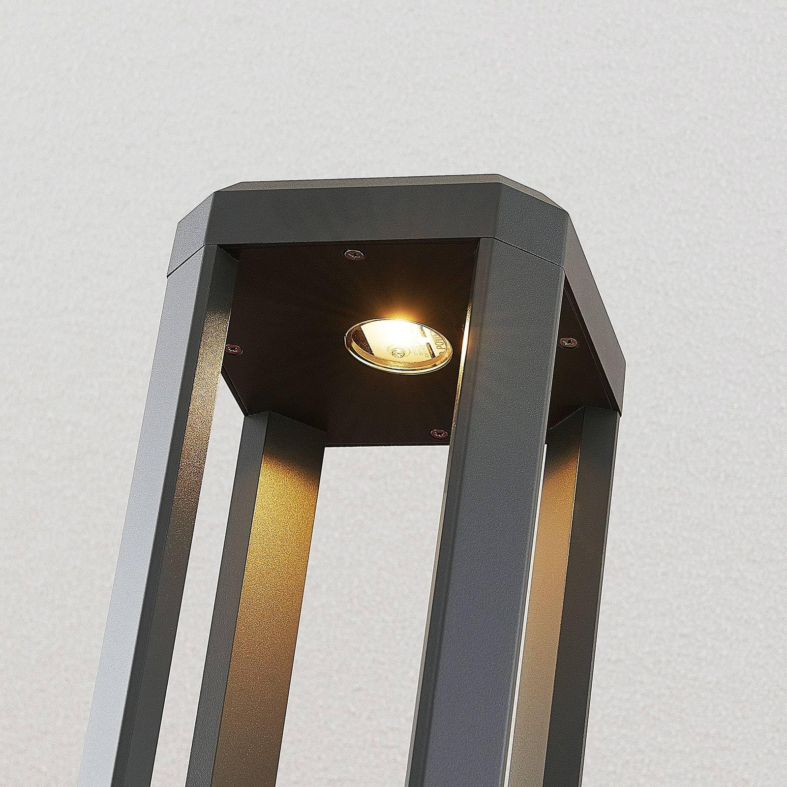 Lucande LED Lámpara para exterior Fery (Moderno) en Gris hecho de Aluminio (1 llama, iluminación senderos, baliza farola