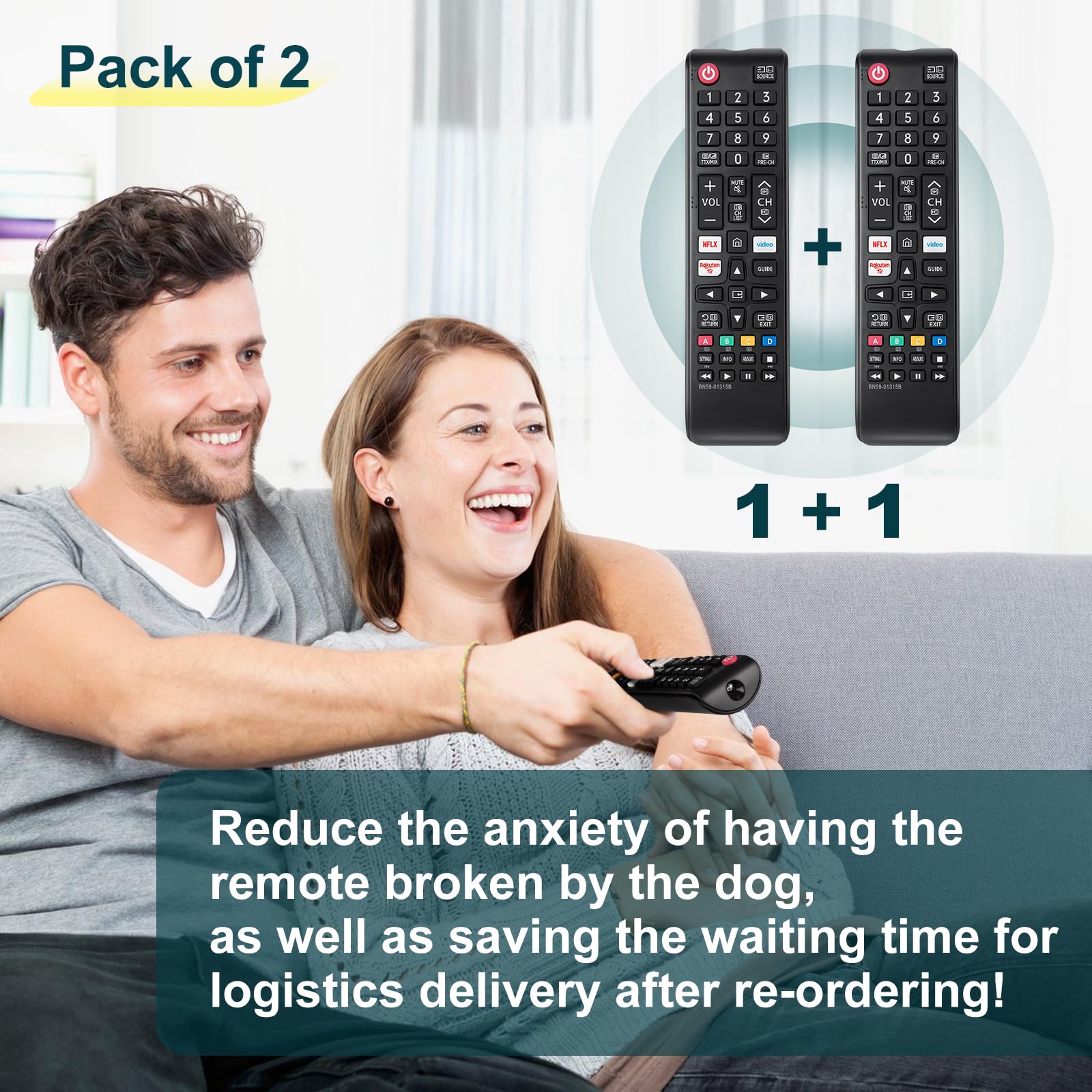 Loutoc Telecomando-Adatto-per-Smart-TV-Samsung, Telecomando-Universale-Compatibile-TV-Samsung (2 confezioni)