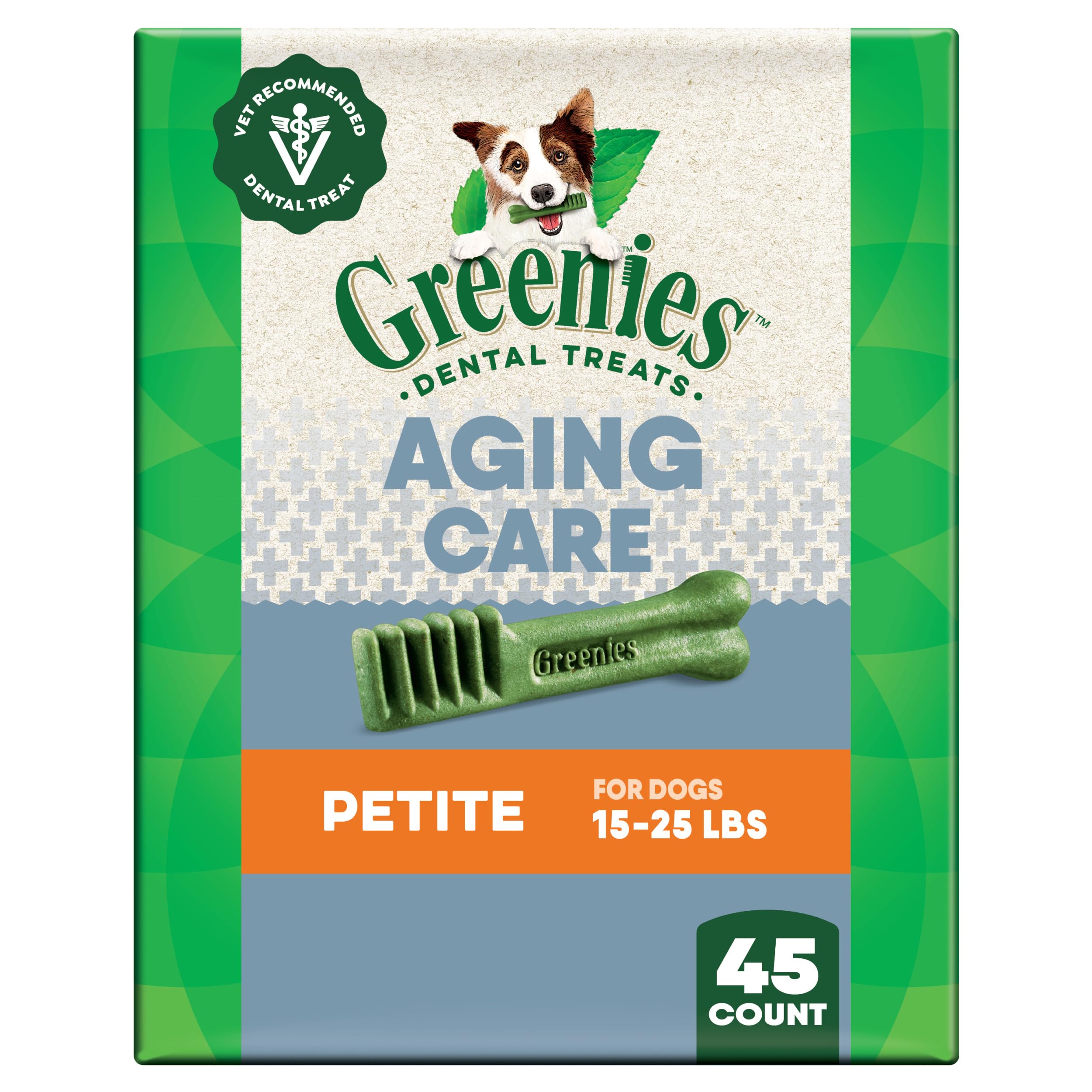 Greenies Veterinarian-Recommended Aging Care Adult Natural Dental Dog Treats Regular Size, 27 oz. Pack, 27 Count
