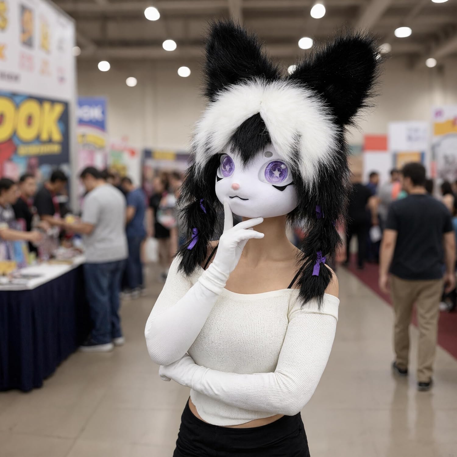 Anime Cosplay Kigurumi Mask Furry Cheshire Cat Costume for Halloween Masquerade Christmas gatherings parties