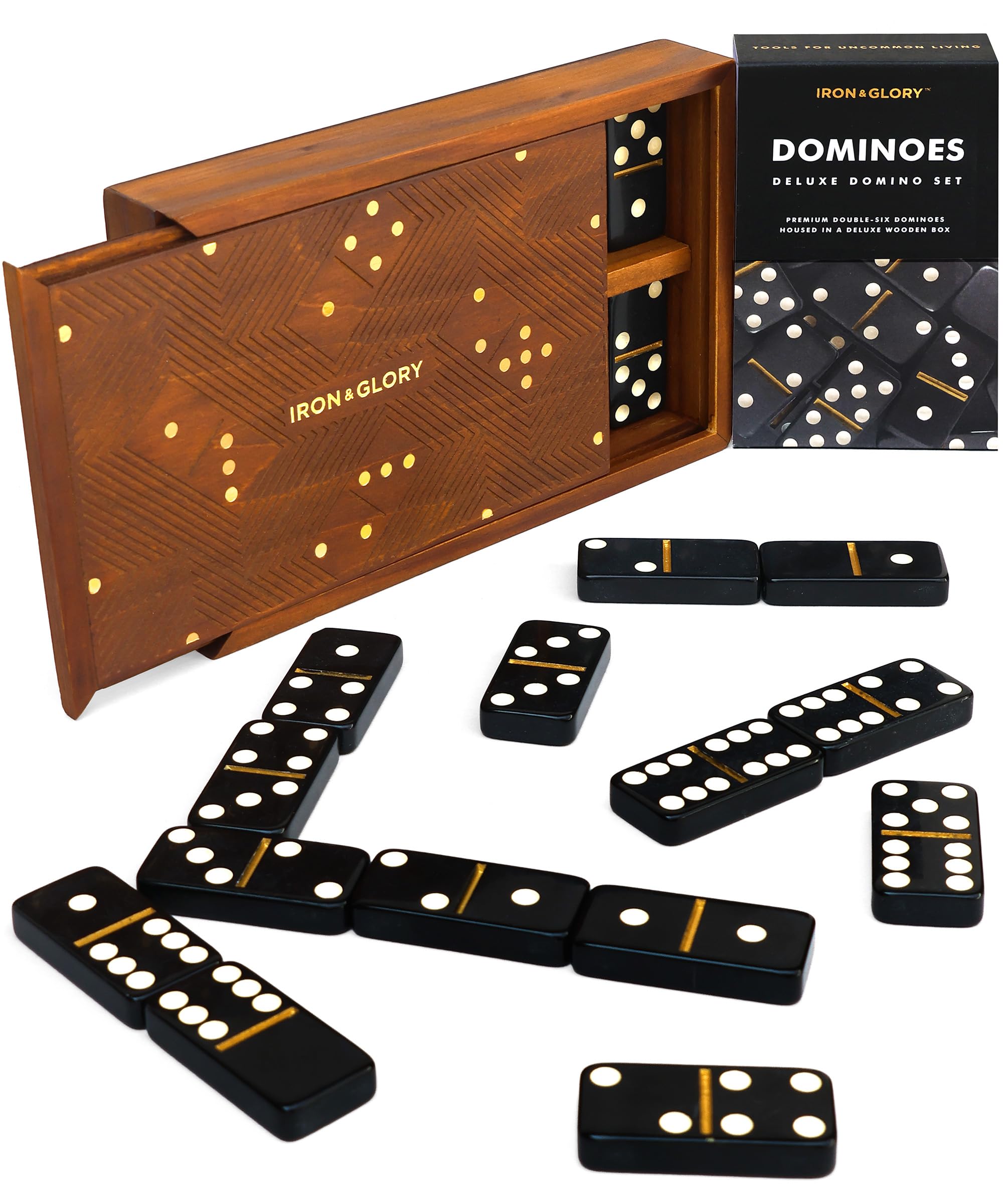 Amazon.com: Iron & Glory Dominos Set for Adults - Board Games
