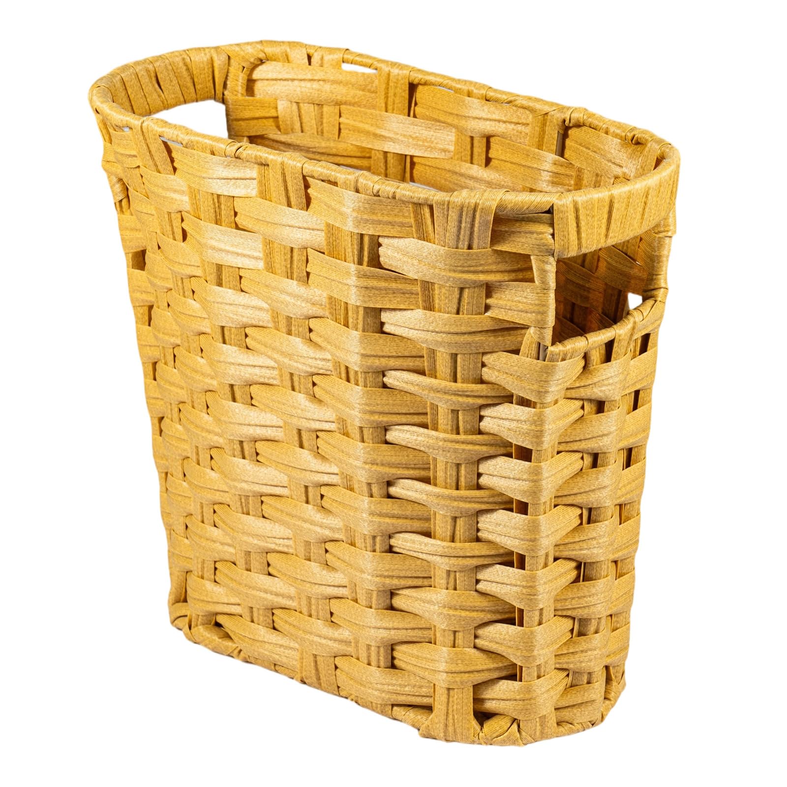SUNNYNEST Wicker Waste Paper Bin Trash Can Woven Wicker Waste Basket,Bohemian Basket,Durable Natural Fiber Bin for Bedroom Office Laundry Storage (Waste Paper Bin without Lid)