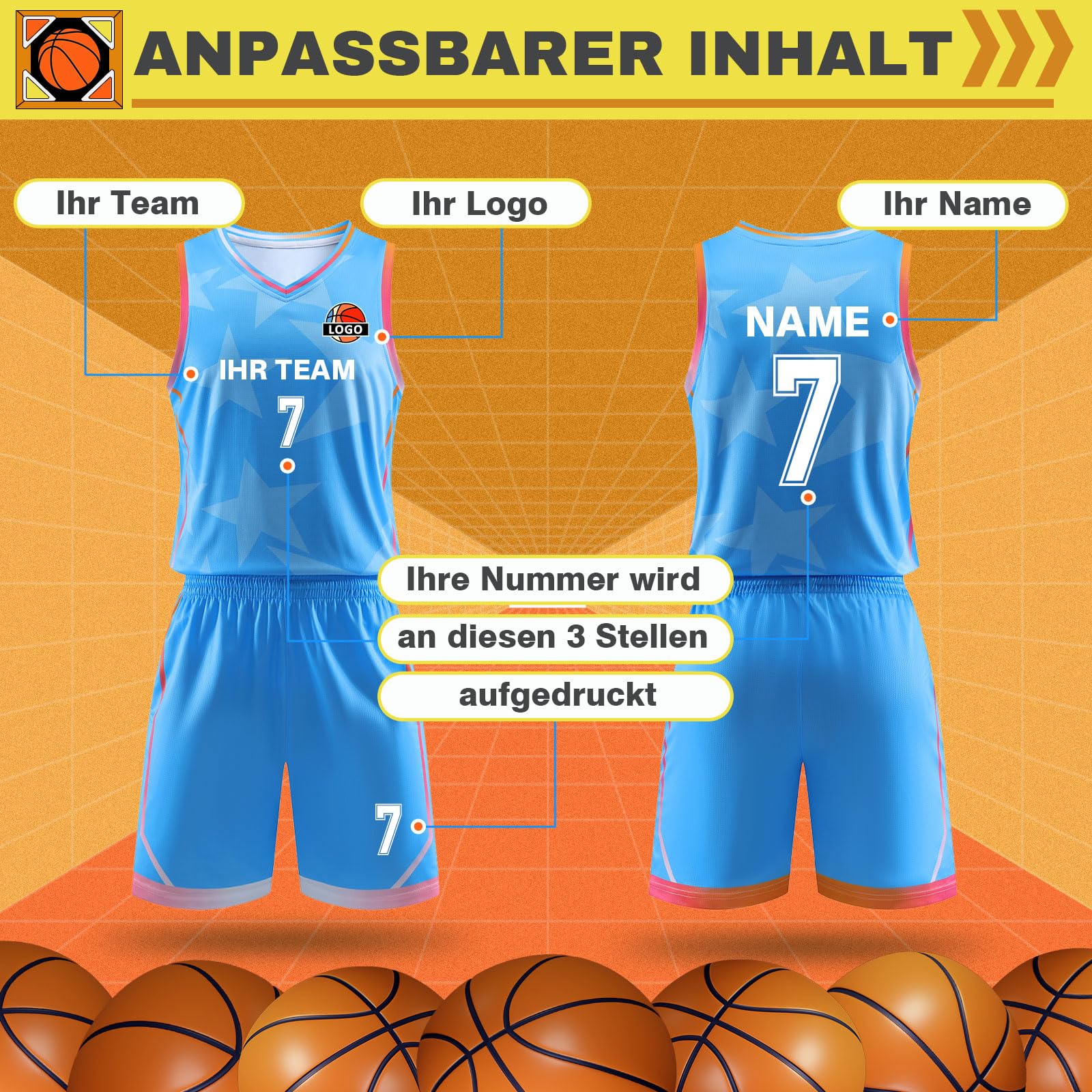 LAIFU Benutzerdefinierte Basketball Trikot für Männer Personalisieren Sie Ihren Eigenen Namen,Team-Logo,Entworfen für Männer,Frauen,Jungen und Mädchen Basketballwesten