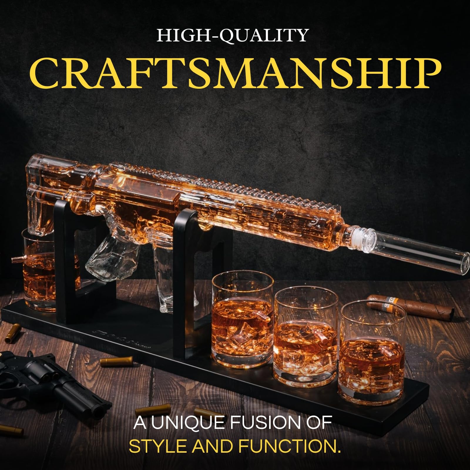 Amazon.co.jp: The Wine Savant AR15 ウイスキーデカンタセット 1000ml