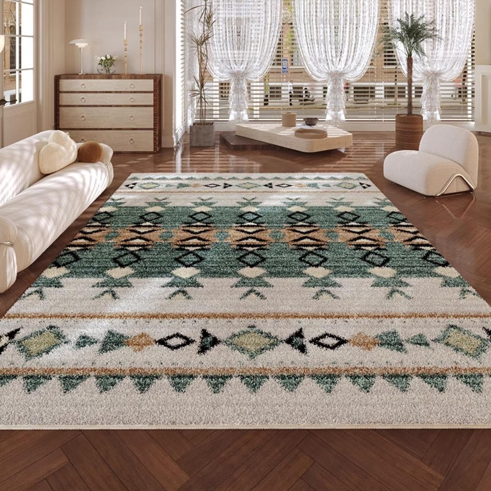 Tapis en cachemire pour chambre et salon chaleureux avec fausse fourrure