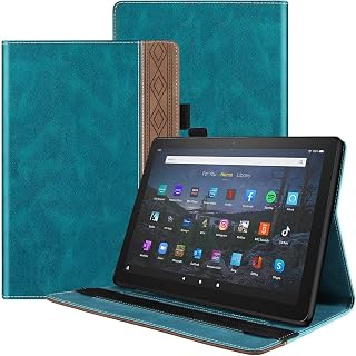 Kompatibel Med Kindle Fire HD 10/Fire 10 Plus-fodral,1" (2021 Års Modellversion) PU-läderfodral Skyddsfodral Justerbar Fästrem Fäste Kortplats Stötsäkert Tablet PC-fodral(Ye?il)