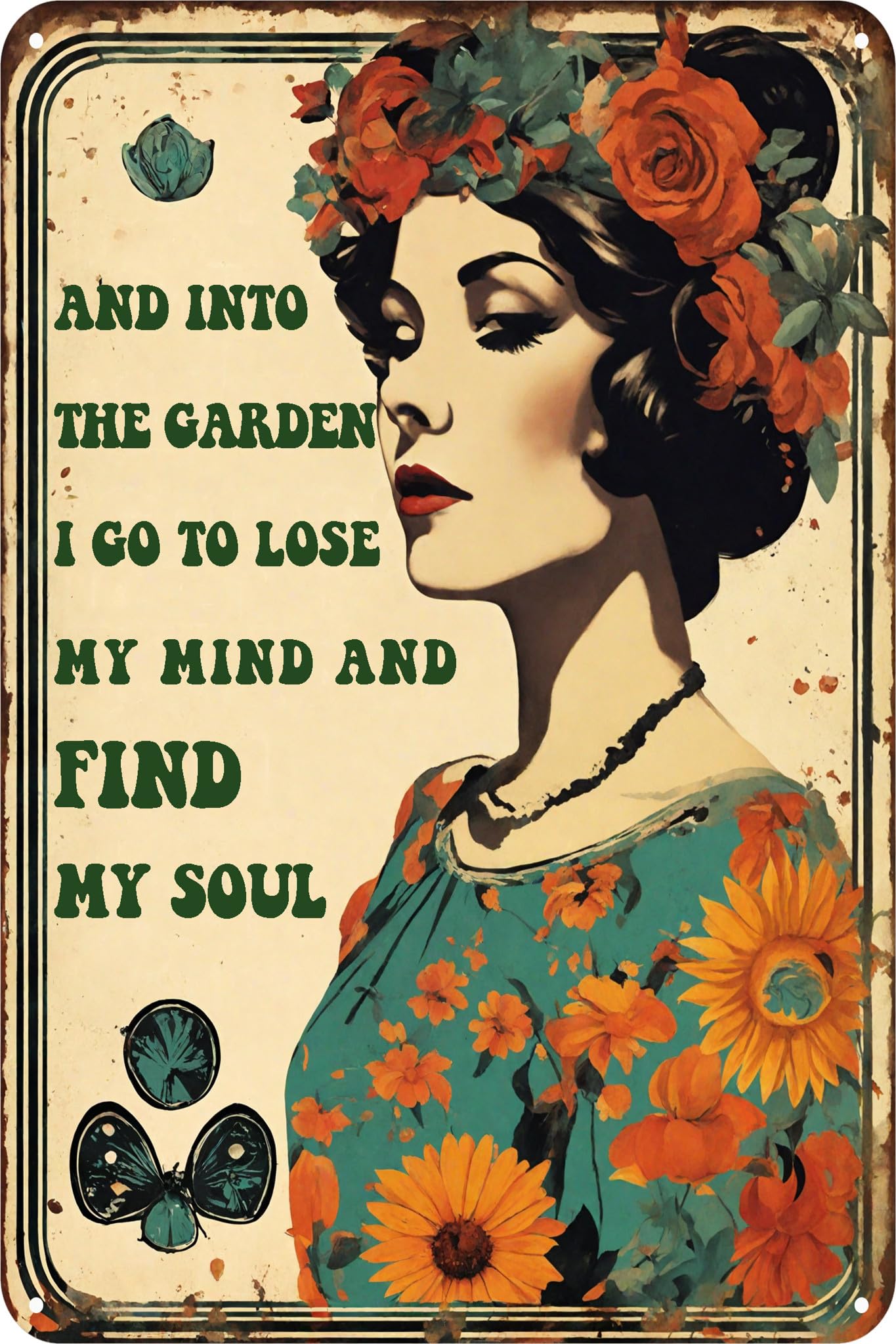 zhocers Creative Metal Sign 8x12 Inches AND INTO THE GARDEN,I GO TO LOSE MY MIND AND FIND MY SOUL Metal Sign Personalized Sign Great Gift for Friend Backyard Oasis Bar Outdoor Patio-image-26