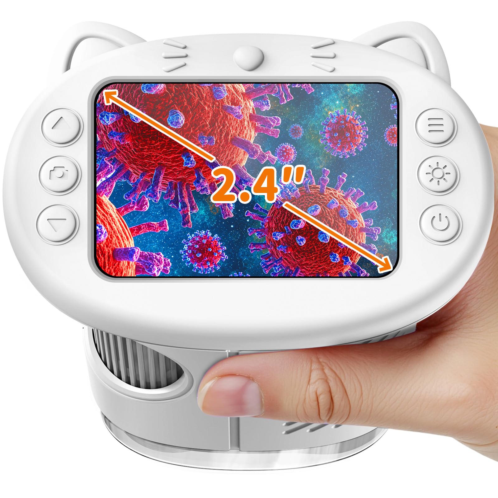 1000X Handheld Digital Microscope for Kids, 2.4" IPS Screen STEM Toys