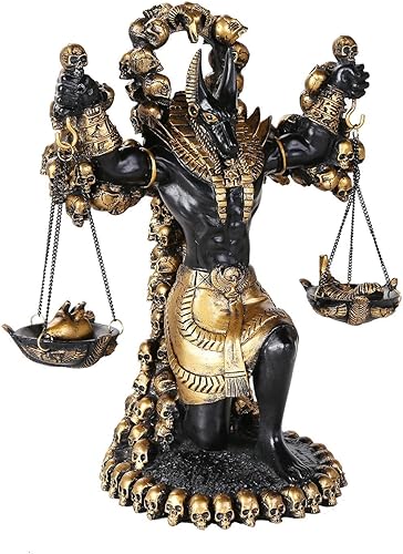 Pacific Giftware Anubis del dios egipcio antiguo del inframundo por Ankh Altar Guardián de escamas El corazón contra la figura de plumas de avestruz