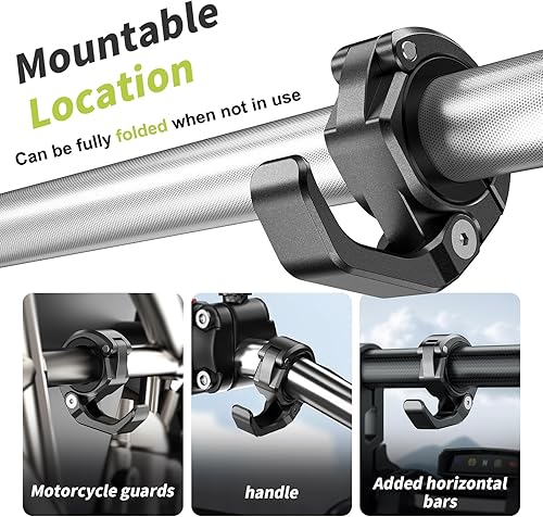 Miniatura 7 de Soporte de gancho de aleación de aluminio para casco de motocicleta, ganchos plegables para manillar, gancho para casco de motocross, adecuado para
