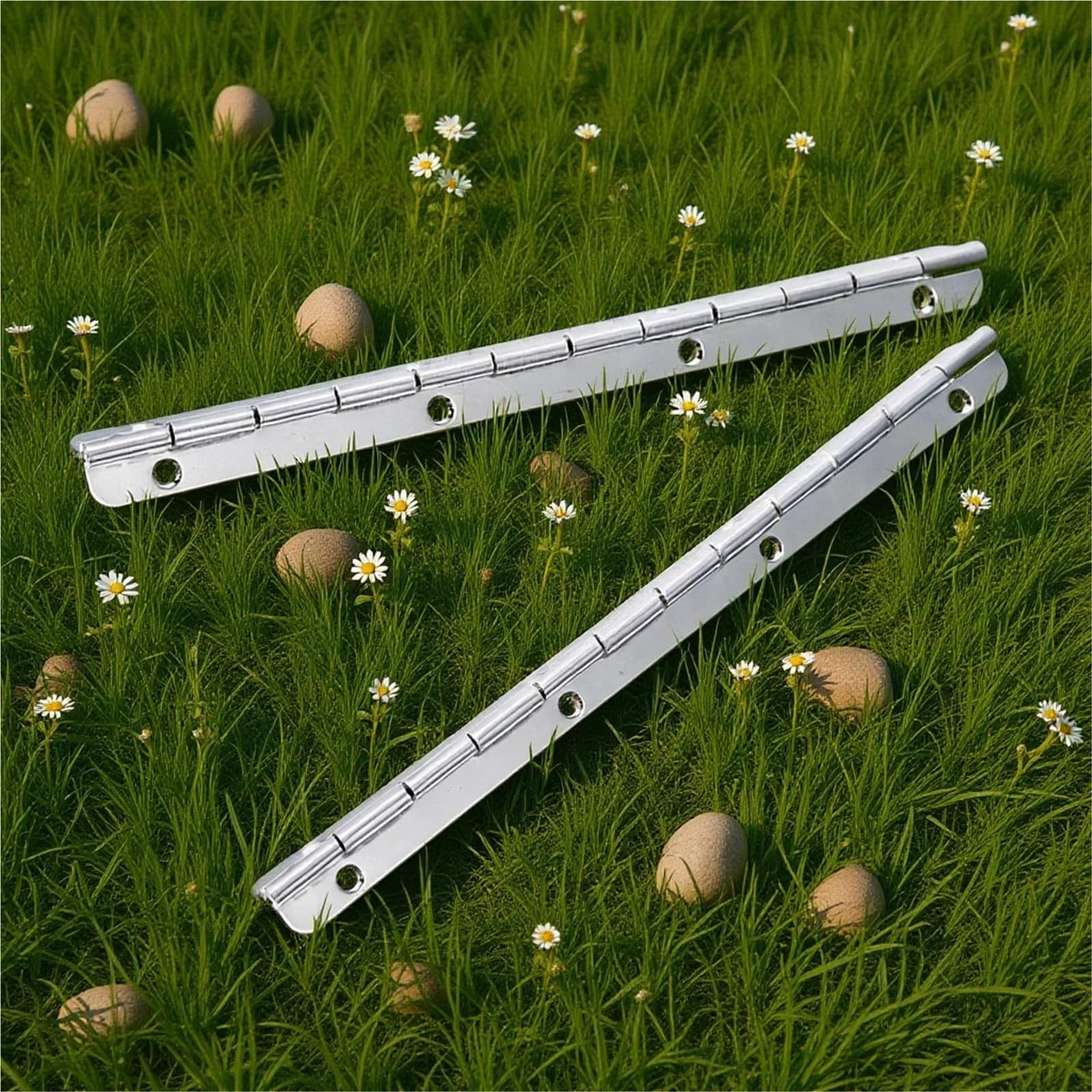Bisagras de piano de acero inoxidable continuas, 8 piezas de bisagras piano acero inoxidable plateadas 20x1,7x0,4 cm