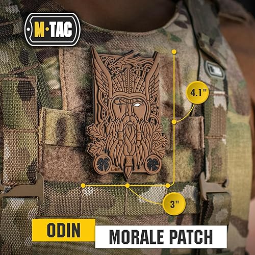Miniatura 2 de M-Tac Parche táctico de la moral Odin Viking War God 3D PVC (Coyote)