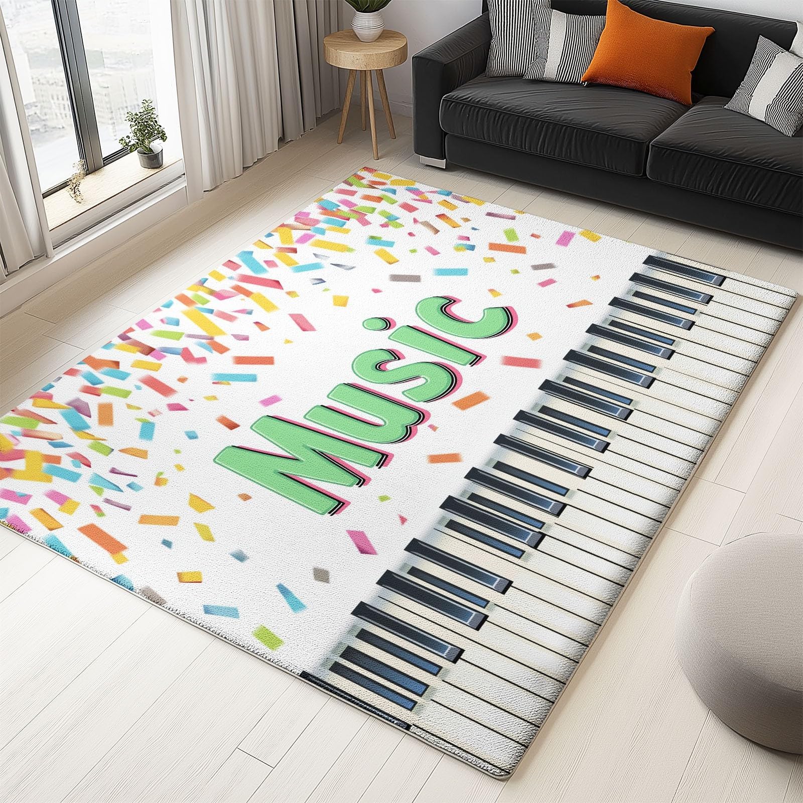 Tapis de musique touches de piano pour décoration de salle de musique