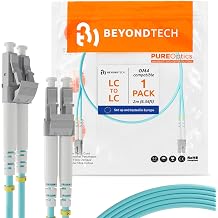 2m 6ft LC to LC Fiber Patch Cable 1 Pack UPC Multimode Duplex Fiber Optic Cable 50/125m core, Compatible with OM4 40G LSZH PUREOptics Series