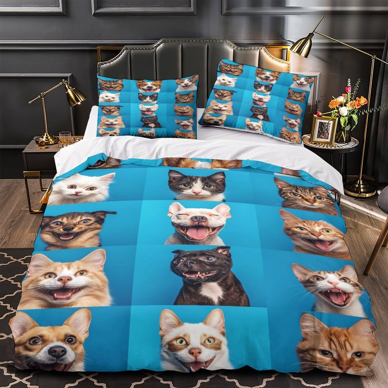 Housse de couette microfibre respirante et douce à fermeture éclair cachée