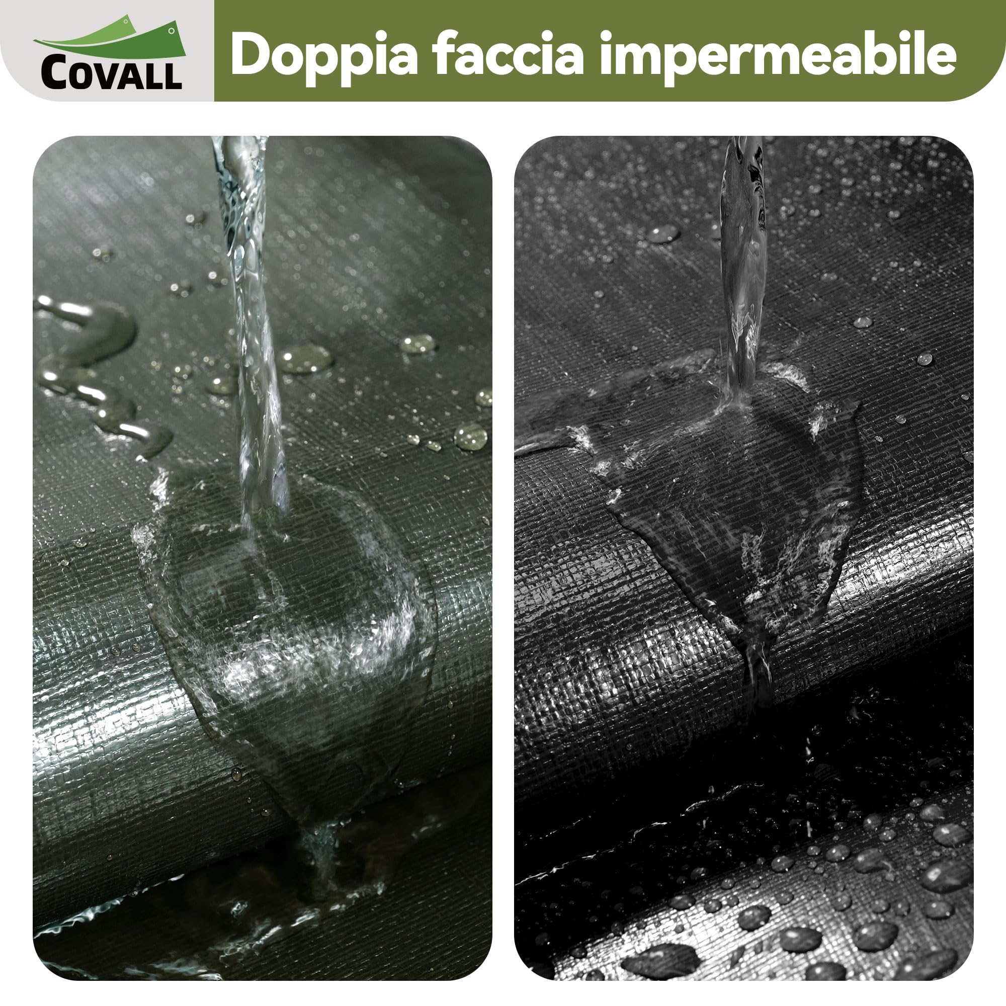 Telo Telone 2x3m telo impermeabile esterno，140g/㎡ telone Resistente Anti-UV Anti-Rottura Telo Fondale con Occhielli Rinforzati,Copertura Multiuso per Campeggio Piscina Tetto Auto Mobili Patio