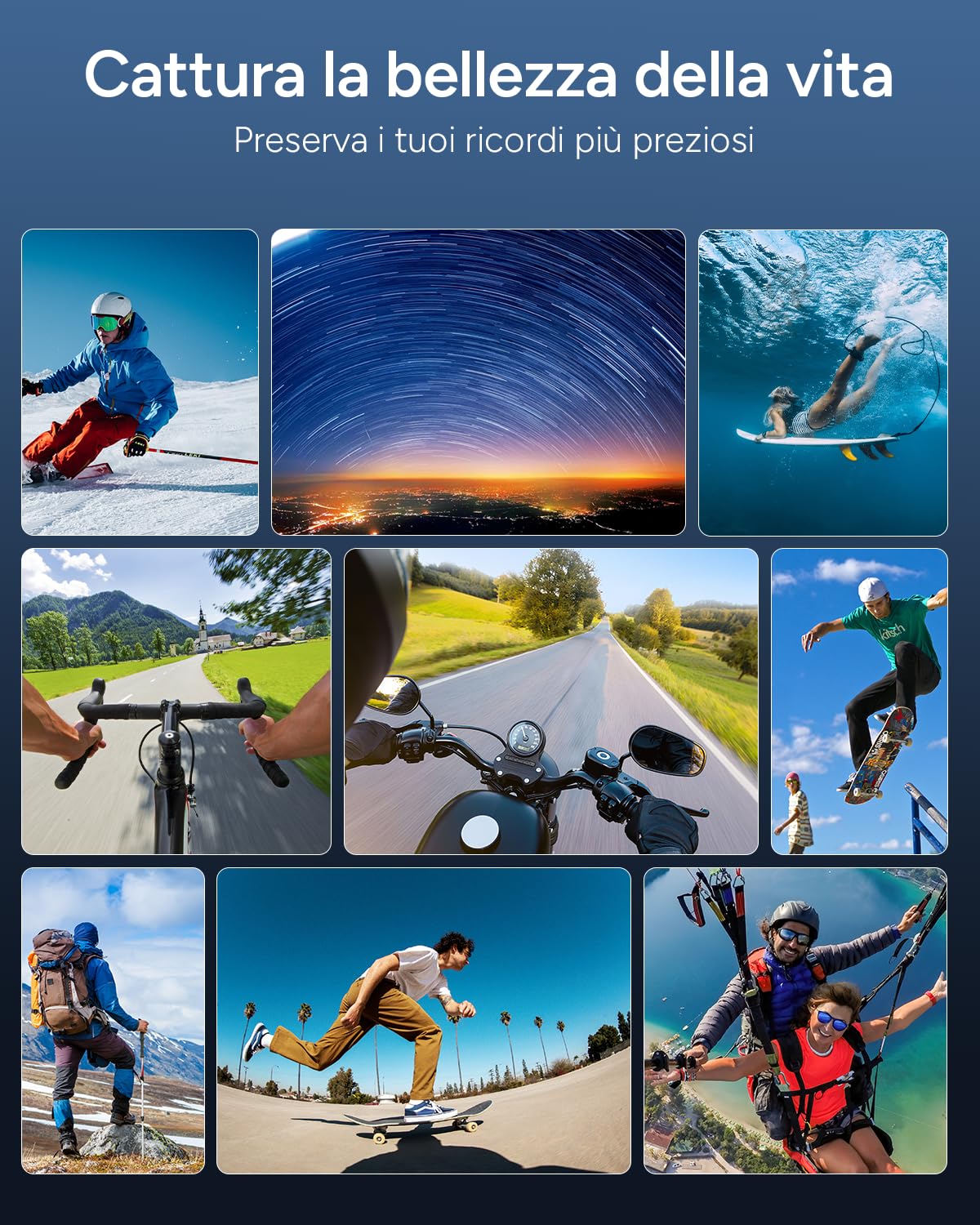 SJCAM SJ11 4K30FPS Action Cam, 2.4G/5G WiFi Telecamera Supporto Telecomando,2.33'' Schermo tattile 154° FOV con stabilizzazione 6-aixs, Corpo 5M impermeabile fotocamera subacquea con 64G SD Card