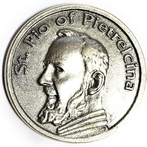 Tarjetas de oración católicas Moneda de bolsillo de San Padre Pío