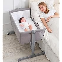 Mini culla Co-sleeping Star Ibaby – Regolabile in diverse altezze, reclinabile – Materasso incluso, colore: grigio