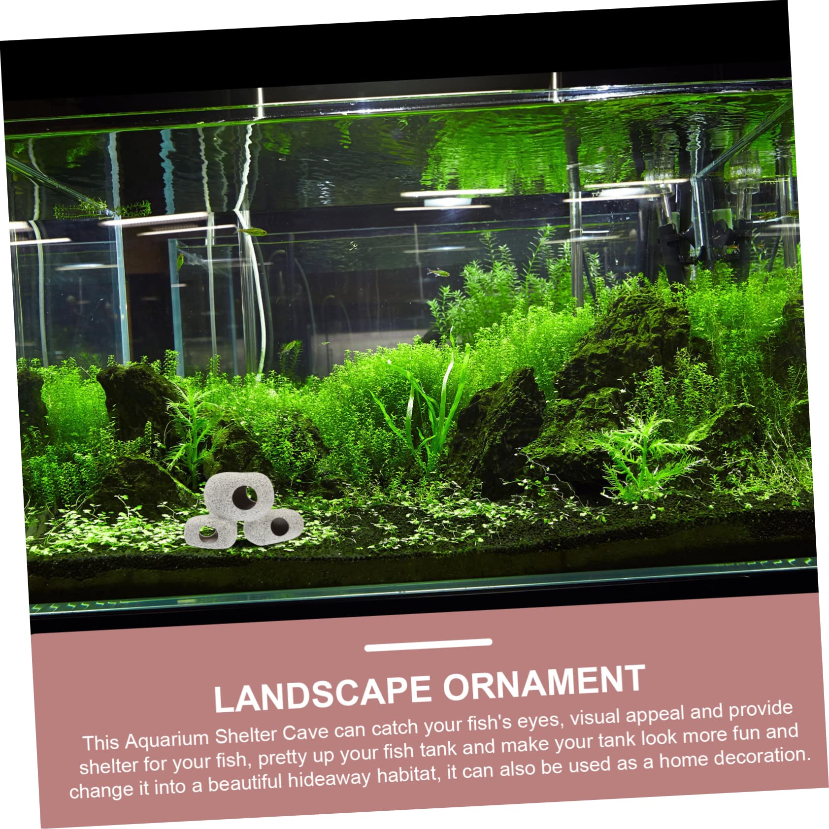 YARNOW 3 Piezas De Casa De Escondite para Peces Acuario Pecera Robot Cueva para Peces Escondite para Peces Cueva Red para Peces Cueva para Cría De Peces Cueva para