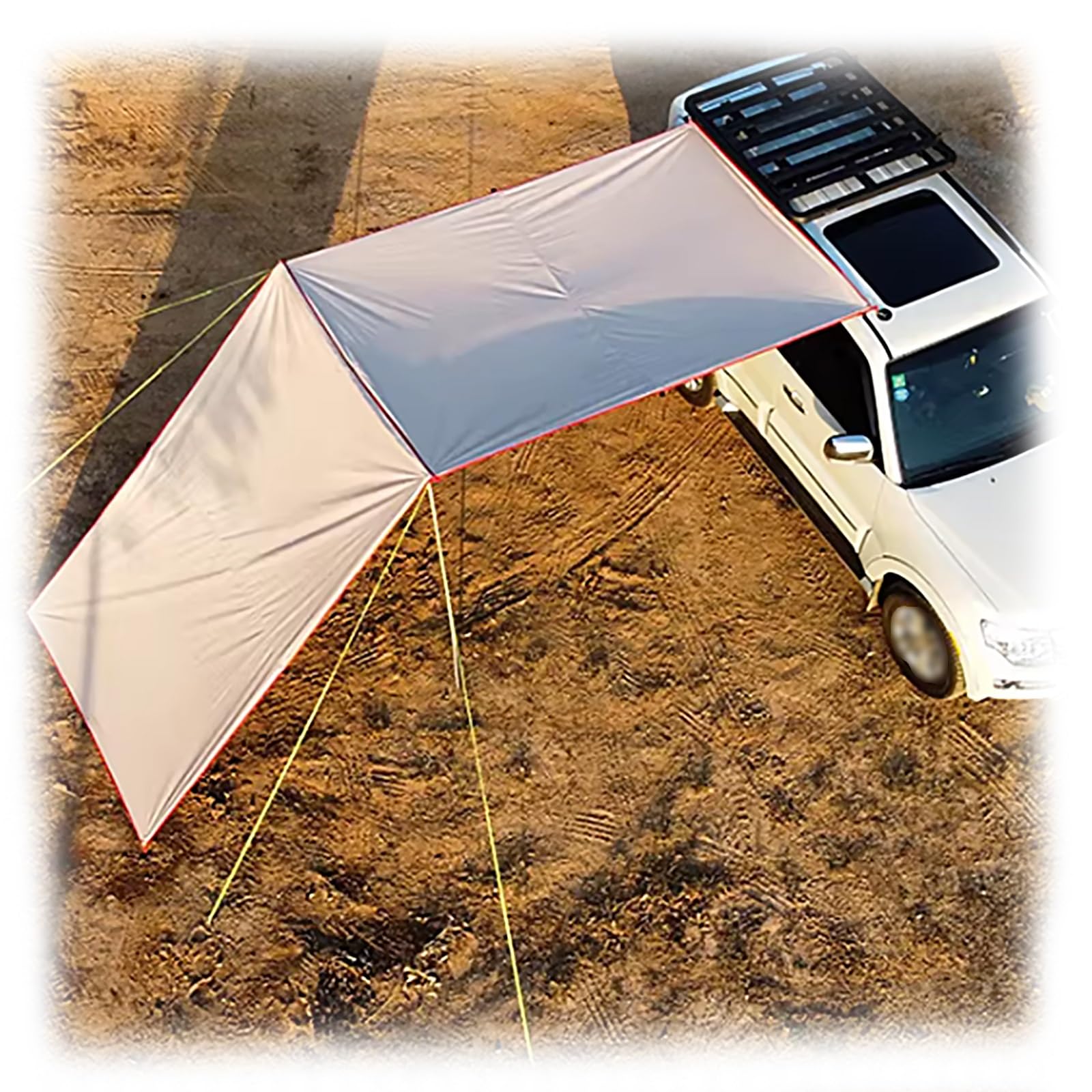 Tenda da Campeggio a Tendina for Auto (non Richiede Forature), Realizzata in Tessuto Oxford 420D Impermeabile e Resistente Ai Raggi UV, con Fissaggio a Ventose(L)