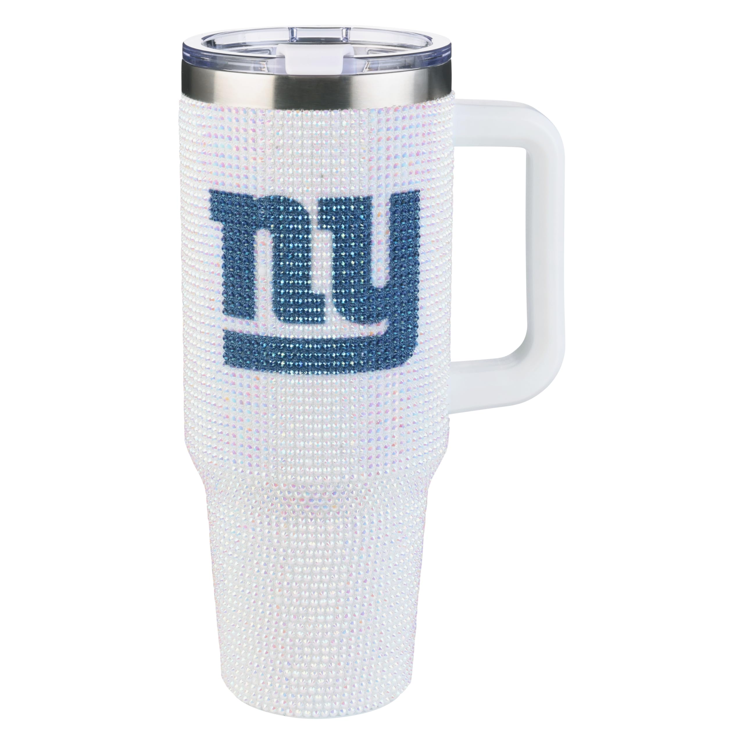 The Memory Company Officially Licensed 40oz White Bling Game Day Tumbler, New York Giants