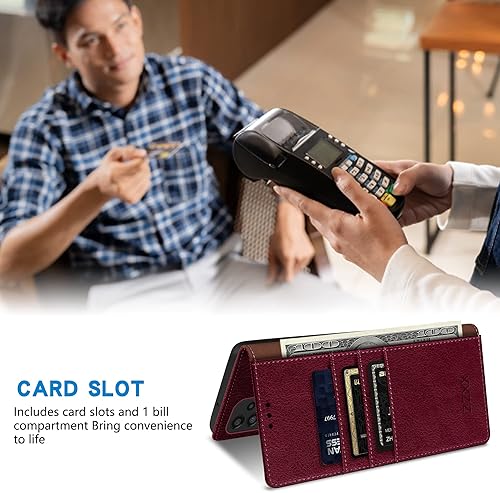 Miniatura 4 de ZZXX Funda tipo cartera para Samsung Galaxy A53 5G con bloqueo RFID, soporte de ranura para tarjetas, funda protectora de cuero magnético fuerte