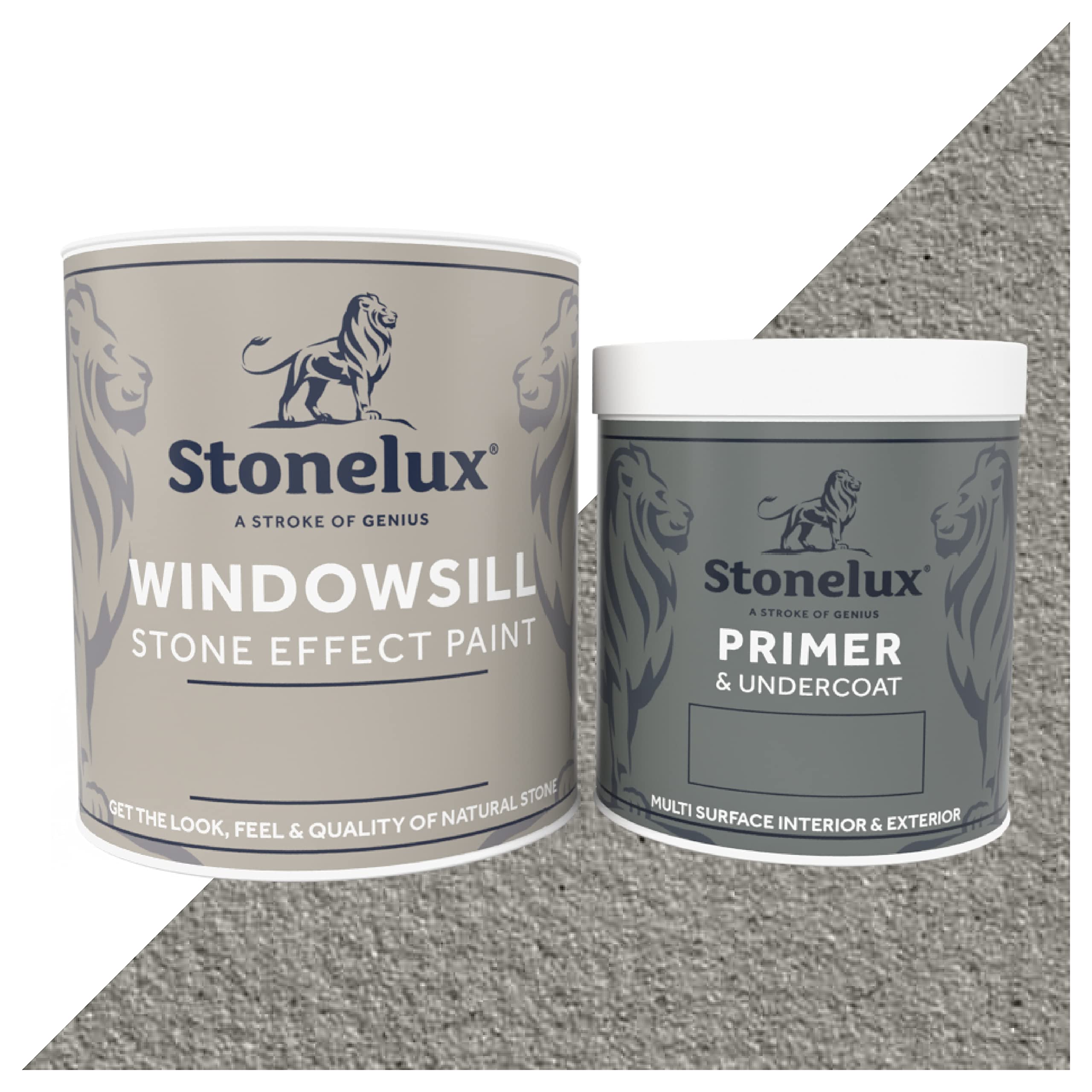 StoneLux Windowsill Paint - Stone Effect Paint - 1L & 500ml Primer (Grey) โ image 1