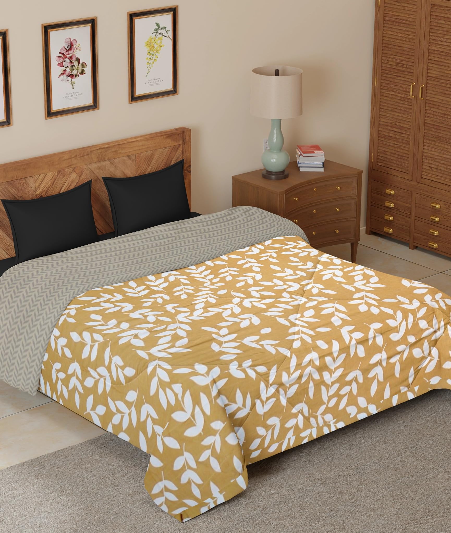 cozyland Presents Ultrasonic Super Soft 180 TC Reversible AC Comforter for Single Bed - Blue-image-23