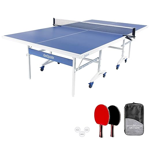 GoSports Indoor Tournament Table Tennis Set - Includes Full Size Tournament Table with Net, 2 Paddles, and 3 Balls with Carrying Case