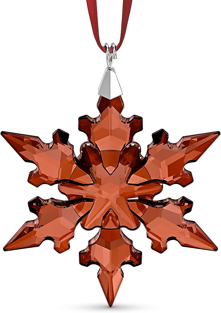 Swarovski ,holiday ornament, fiocco di neve di cristallo rosso scintillante 5527750