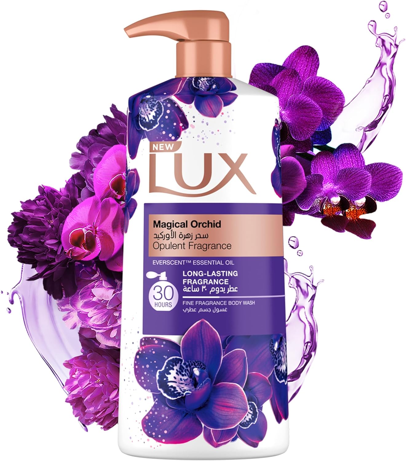 Lux Opulent Fragrance Body Wash, NEW Magical Orchid, 30H Long-Lasting Scent, with Everscent Essential Oil, 700ml