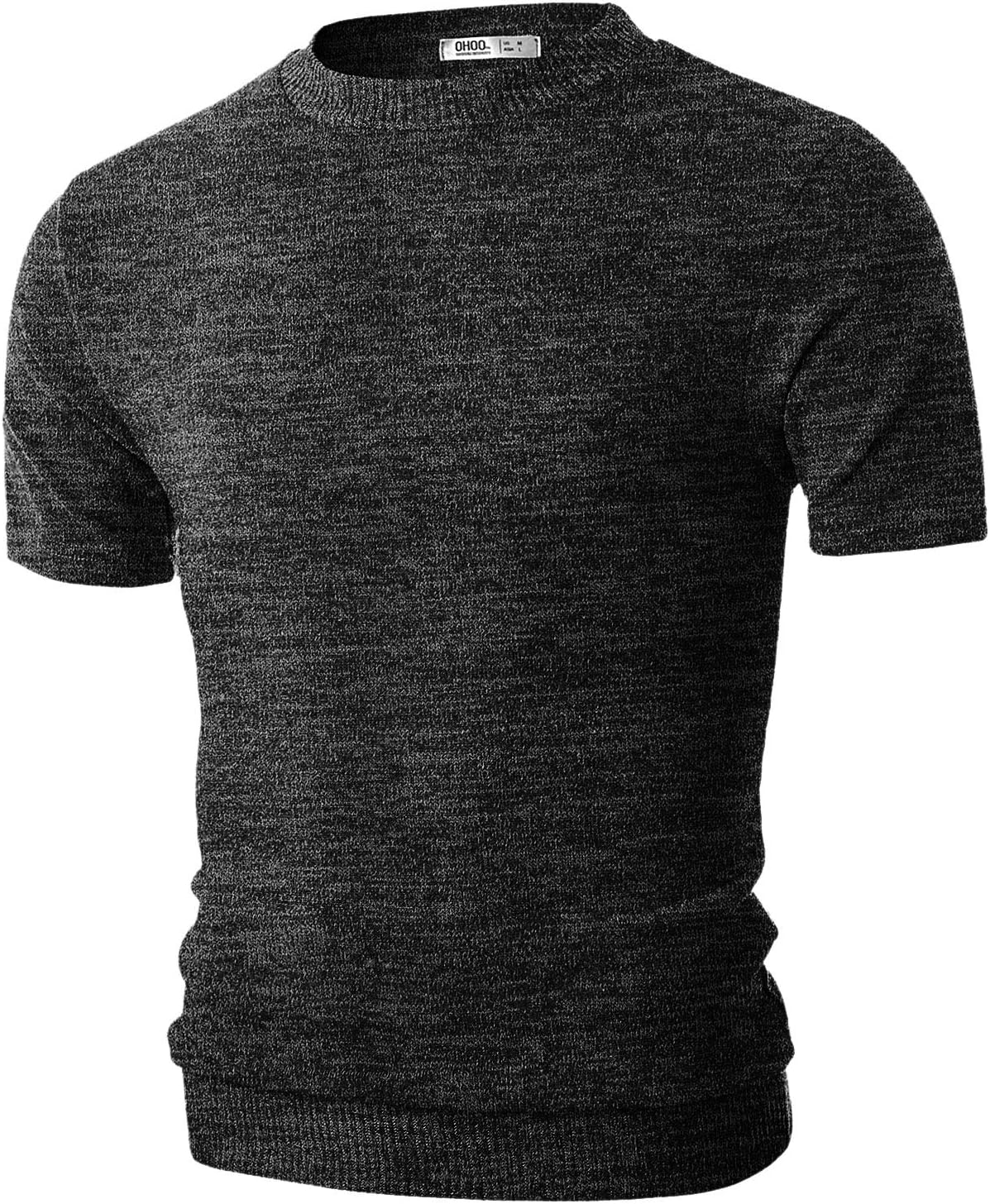 Ohoo Mens Short Sleeve Mock Turtleneck Basic Tops Lightweight Slim Fit Pullover Sweater