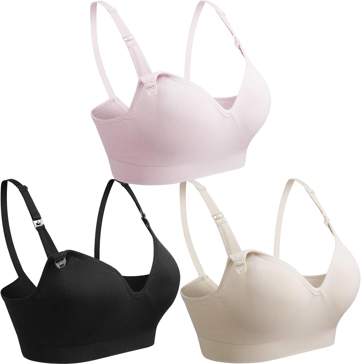 Sujetador de lactancia para dormir para mujer, sujetador de lactancia sin aros, 3 Ro, paquete de 4