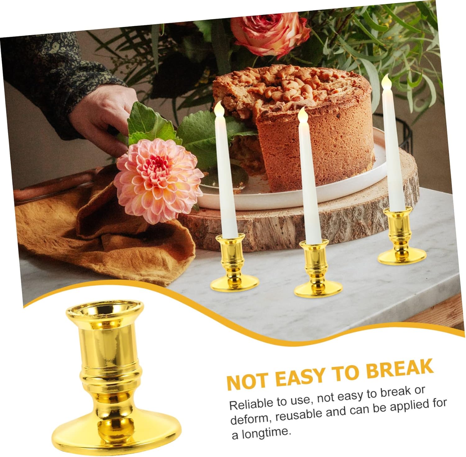 20Pcs Plastic Candle Stick Holders Traditional Dinner Candlestick Base for Pillar Candles for Home Wedding Party and Event Decorations