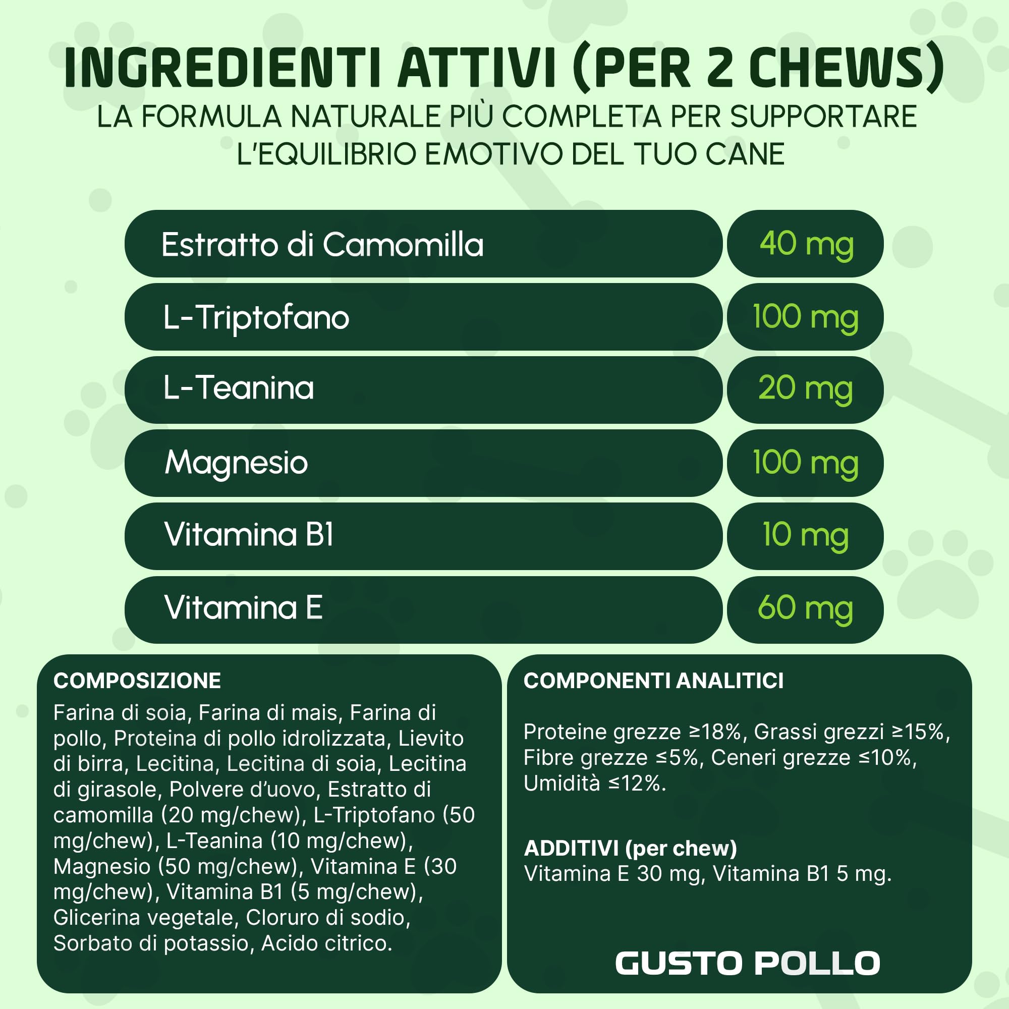 Calmante per Cani, 150 bocconcini, 100% Naturale – Antistress Naturale con L-Triptofano e L-Teanina – Aiuta contro Ansia, Stress e Nervosismo – Supporto Emotivo Senza Sonnolenza | Acevit Nutrition