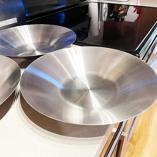 Miniatura 6 de Saltlas Tazón de plato de acero inoxidable, cuencos de ensalada de 9.25 pulgadas de ancho, juego de 6, perfecto para ensalada, pasta, aperitivos,